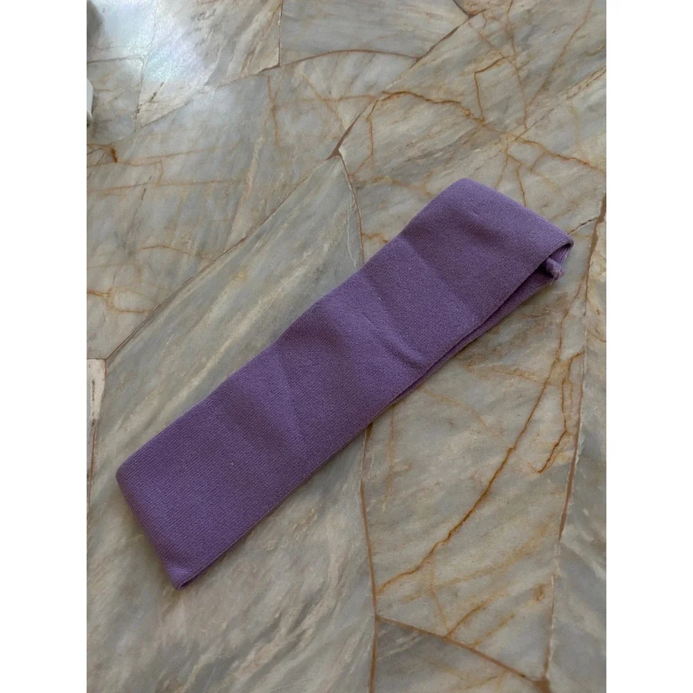 Set of 3 Wide Stretch Ribbed Knit Headbands Purple Burgundy Olive Green Sporty